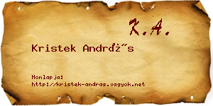 Kristek András névjegykártya