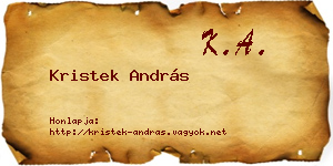 Kristek András névjegykártya