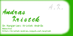 andras kristek business card